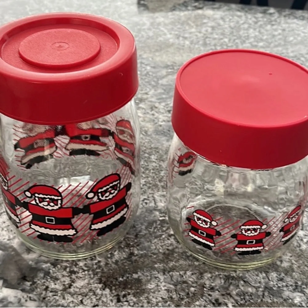Vintage Carlton Glass Santa jar